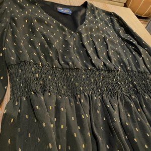 Just...Taylor Brand - Long Sleeve Black Dress w/Gold threaded details. Size 12
